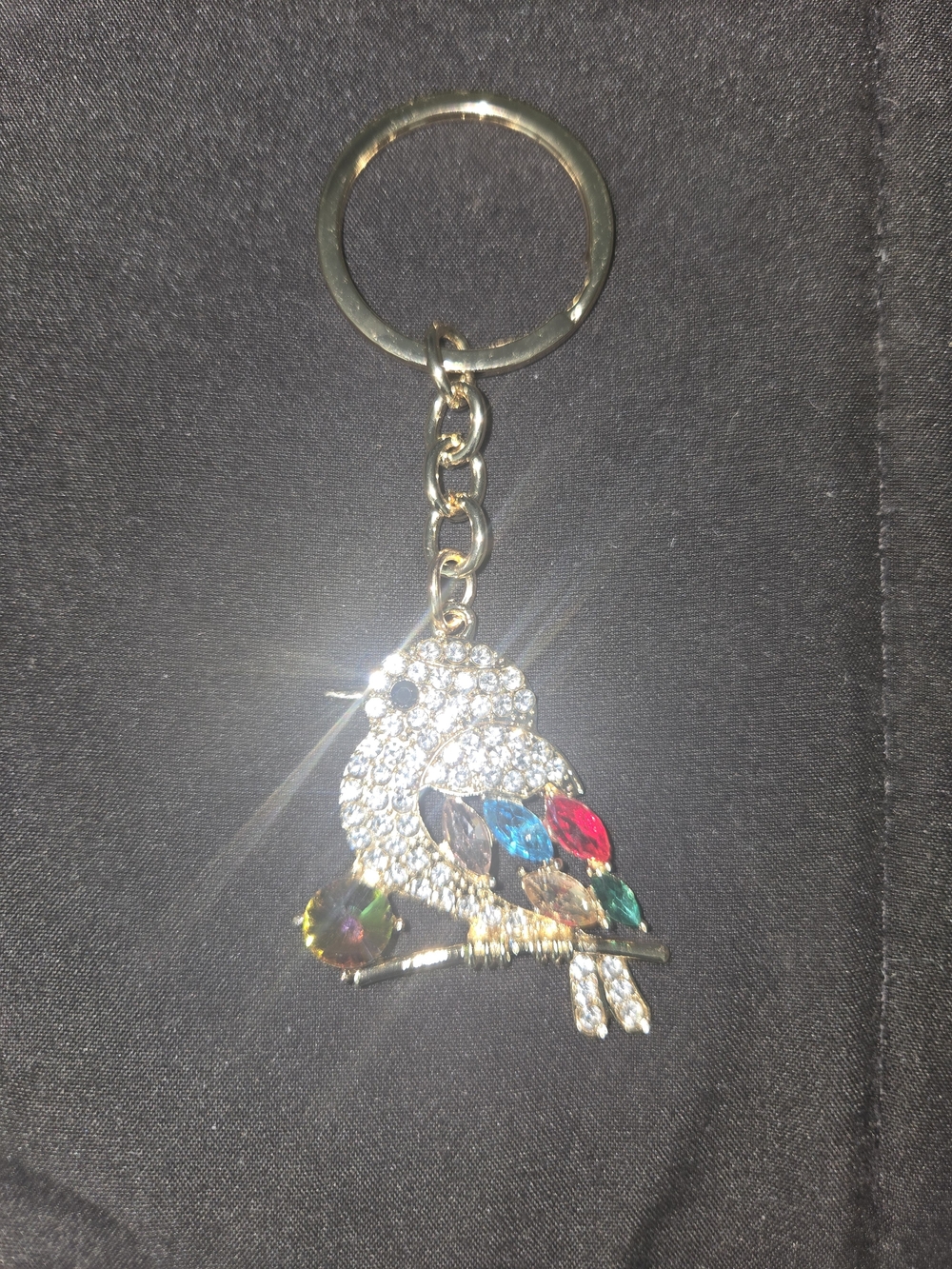 Crystal Bird Keychain Charm - Multicolor Accent